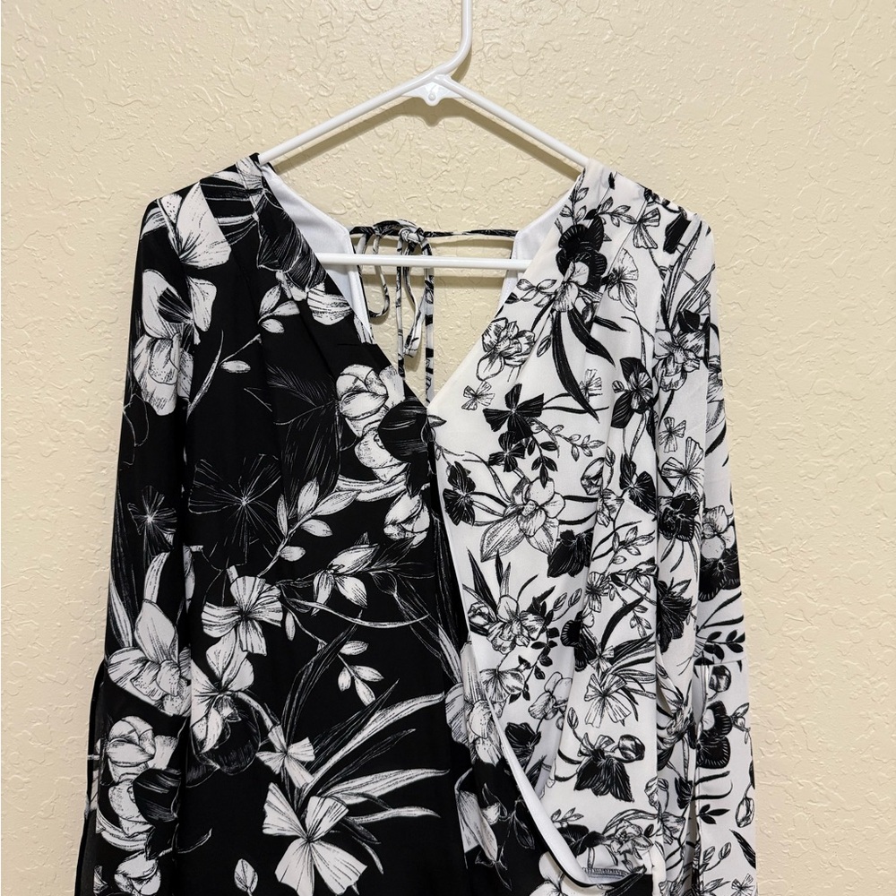 Thalia Sodi Monochrome Butterfly Print Dress